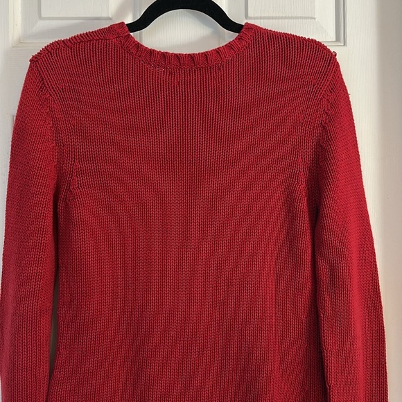 Vintage Y2K Tommy Hilfiger Logo Red Knit Sweater Size Small - Picture 4 of 8